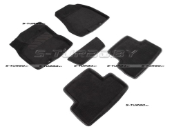 Коврики 3D модельные ворсовые в салон, черные