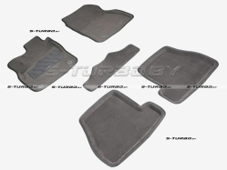 Коврики 3D модельные ворсовые в салон, серые (мкпп)