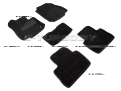 Коврики 3D модельные ворсовые в салон, черные (акпп)