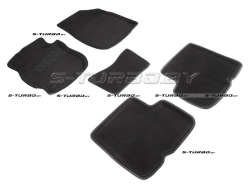 Коврики 3D модельные ворсовые в салон, черные