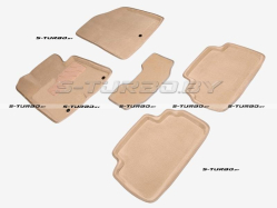 Коврики 3D модельные ворсовые в салон, бежевые