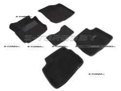 Коврики 3D модельные ворсовые в салон, черные