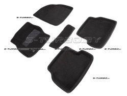 Коврики 3D модельные ворсовые в салон, черные
