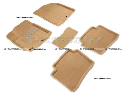 Коврики 3D модельные ворсовые в салон, бежевые