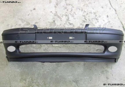 Бампер передний (черный) с отв. под противотуманки, со спойлером