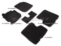 Коврики 3D модельные ворсовые в салон, черные (4wd)