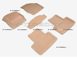 Коврики 3D модельные ворсовые в салон, бежевые