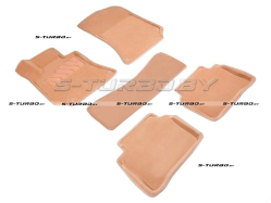 Коврики 3D модельные ворсовые в салон, бежевые