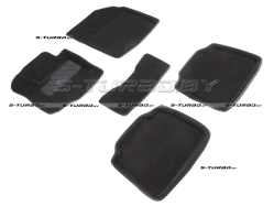 Коврики 3D модельные ворсовые в салон, черные