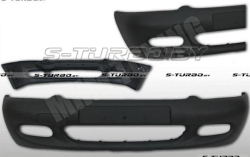 Бампер передний (черный) без пенного усилителя, с отв. под противотуманки