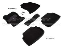 Коврики 3D модельные ворсовые в салон, черные