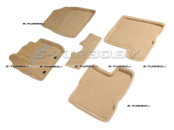 Коврики 3D модельные ворсовые в салон, бежевые