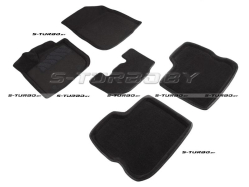 Коврики 3D модельные ворсовые в салон, черные