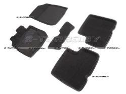 Коврики 3D модельные ворсовые в салон, черные (акпп)