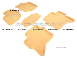 Коврики 3D модельные ворсовые в салон, бежевые