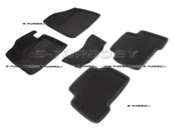 Коврики 3D модельные ворсовые в салон, черные