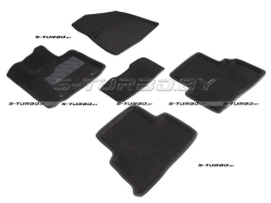 Коврики 3D модельные ворсовые в салон, черные