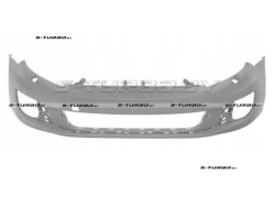 Бампер передний (грунтованный) с отв. под омыватели, без отв. под парктроники, для версий GTI / GTD