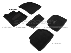 Коврики 3D модельные ворсовые в салон, черные