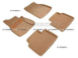 Коврики 3D модельные ворсовые в салон, бежевые