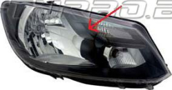 Передняя фара (правая) H4, темный ободок