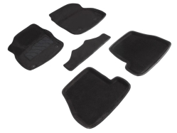 Коврики 3D модельные ворсовые в салон, черные (акпп)