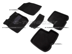 Коврики 3D модельные ворсовые в салон, черные