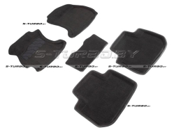 Коврики 3D модельные ворсовые в салон, черные