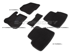 Коврики 3D модельные ворсовые в салон, черные