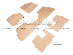 Коврики 3D модельные ворсовые в салон, бежевые (5 мест)