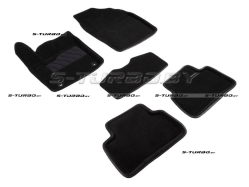 Коврики 3D модельные ворсовые в салон, черные (2wd)