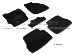 Коврики 3D модельные ворсовые в салон, черные
