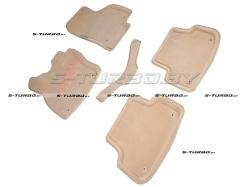 Коврики 3D модельные ворсовые в салон, бежевые