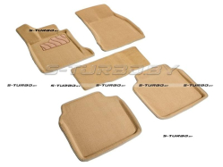 Коврики 3D модельные ворсовые в салон, бежевые