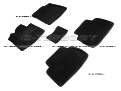 Коврики 3D модельные ворсовые в салон, черные (5 мест)