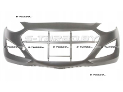 Бампер передний (грунтованный) без отв. под омыватели, с отв. под парктроники
