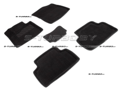 Коврики 3D модельные ворсовые в салон, черные (5 мест)