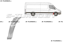 Крыло переднее (правое) нижняя часть, с отв. под молдинг, заводской штамп