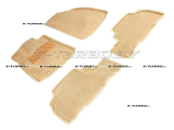 Коврики 3D модельные ворсовые в салон, бежевые