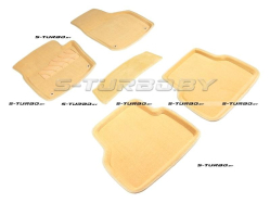 Коврики 3D модельные ворсовые в салон, бежевые