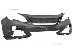 Бампер передний (черный) без отв. под парктроники, для версии с галогенными фарами