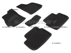 Коврики 3D модельные ворсовые в салон, черные