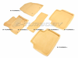 Коврики 3D модельные ворсовые в салон, бежевые