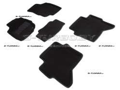 Коврики 3D модельные ворсовые в салон, черные