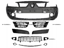 Бампер передний (черный) комплектный, с отв. под противотуманки