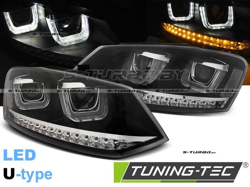 Передние фары U-TYPE LED BLACK, EURO-TYPE