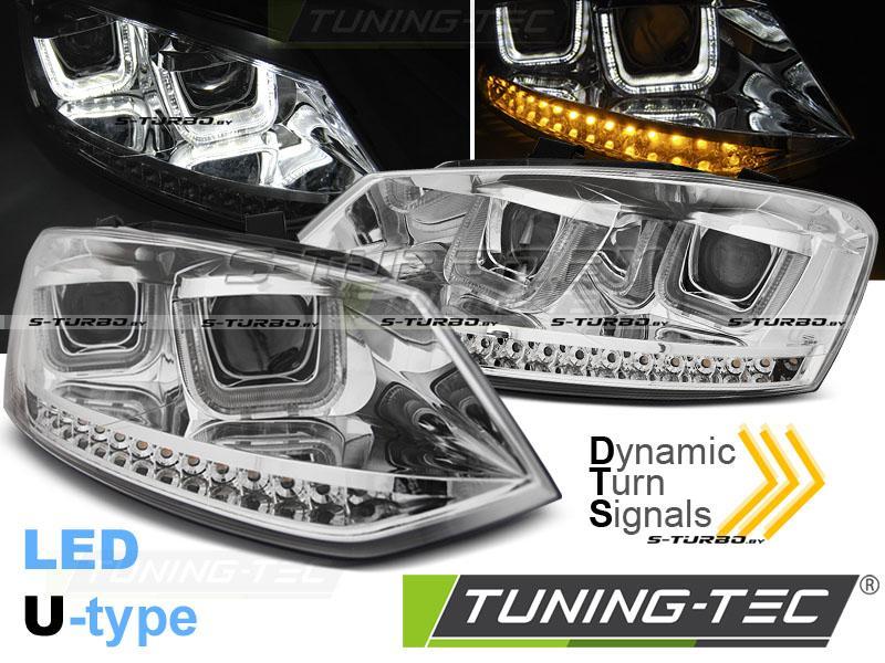 Передние фары U-TYPE LED SEQ CHROME, EURO-TYPE