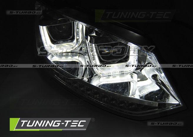 Передние фары U-TYPE LED SEQ CHROME, EURO-TYPE
