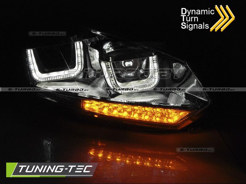 Передние фары U-TYPE CHROME DRL SEQ LED INDICATOR