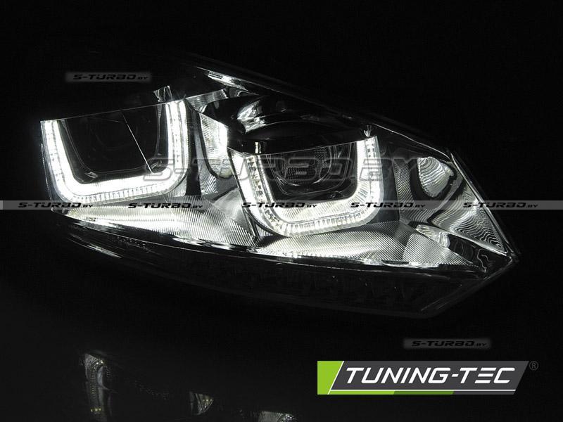 Передние фары U-TYPE CHROME DRL SEQ LED INDICATOR